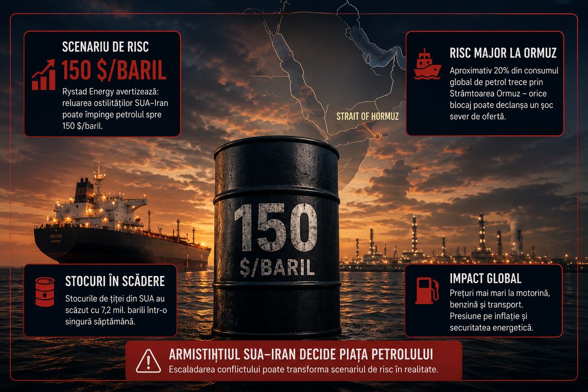Petrolul poate urca spre 150 dolari dacă armistițiul SUA-Iran cedează, avertizează Rystad — NRG-IA