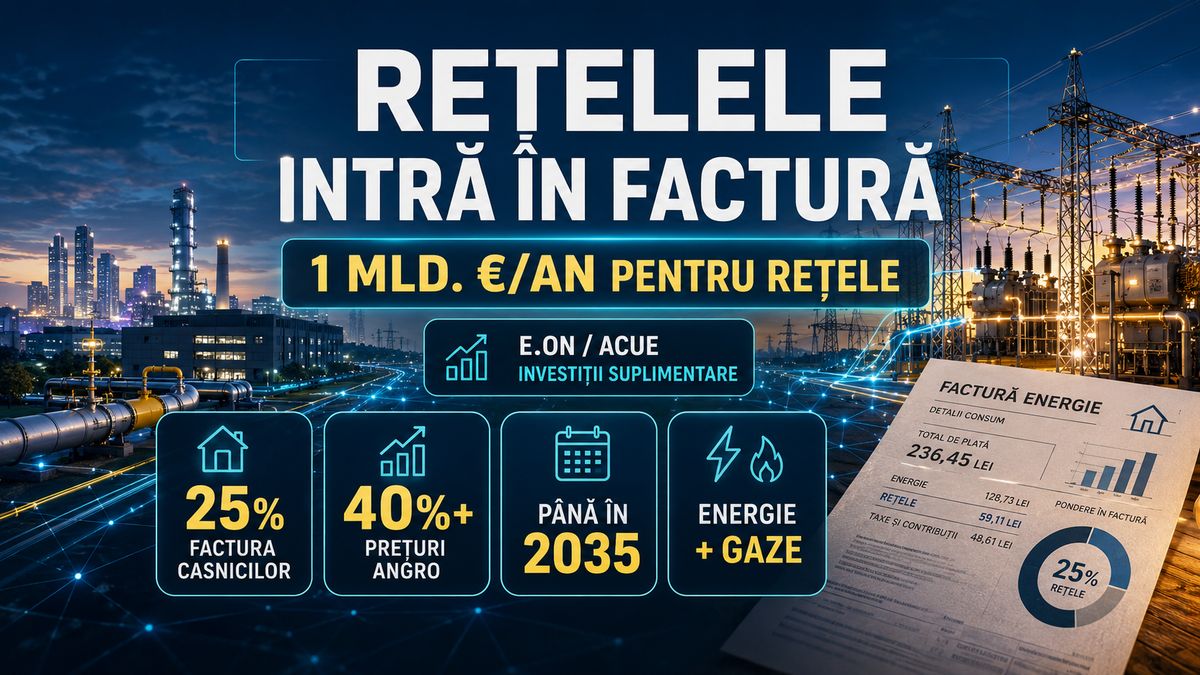 E.ON spune că investiții de 1 miliard euro/an în rețele pot reduce factura casnicilor cu 25% — NRG-IA