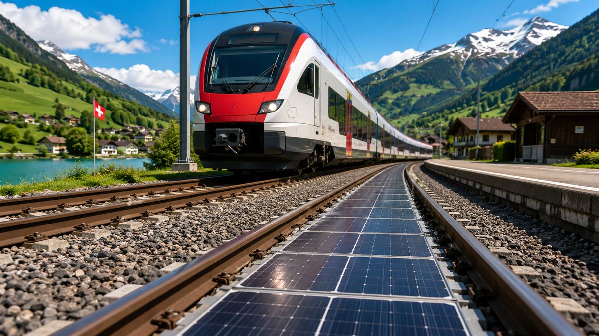 Panourile solare dintre șine produc peste 16 MWh după un an pe calea ferată din Elveția — NRG-IA