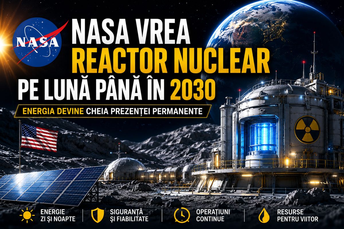 NASA pregătește reactor nuclear pe Lună până în 2030 pentru baze alimentate cu solar și fisiune — NRG-IA