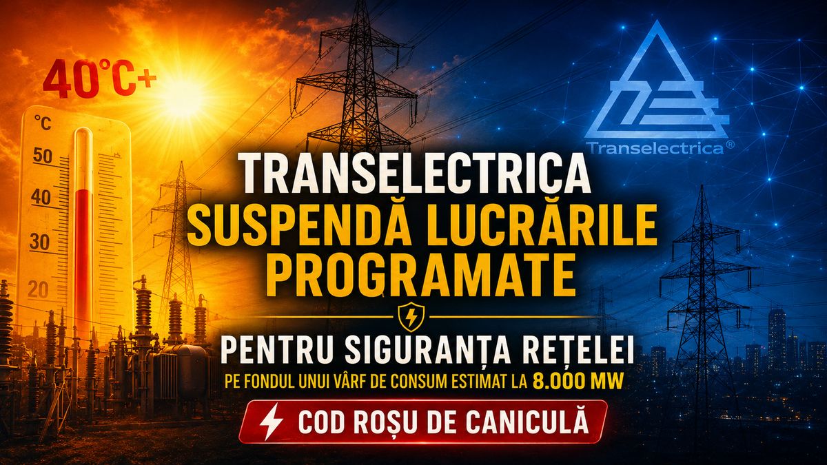 Transelectrica oprește mentenanța: risc de vârf la 8.000 MW — NRG-IA