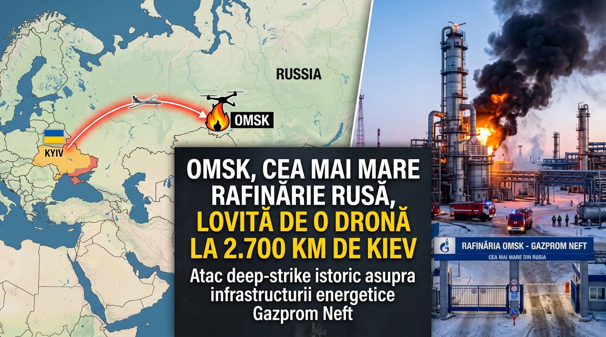 Ucraina atacă rafinăria Omsk a Gazprom Neft: cea mai mare capacitate de rafinare a Rusiei, lovită la 2.700 km de front — NRG-IA