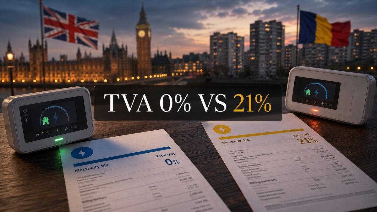 Marea Britanie elimină TVA-ul pe electricitate, iar România aplică o cotă de 21% — NRG-IA