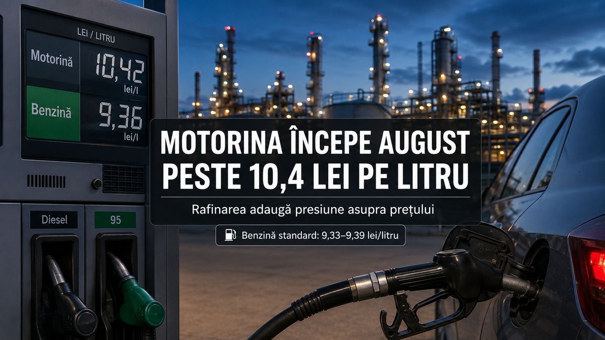 Prețul carburanților ăn România la 1 august 2026: motorina trece de 10,4 lei pe litru în marile orașe — NRG-IA