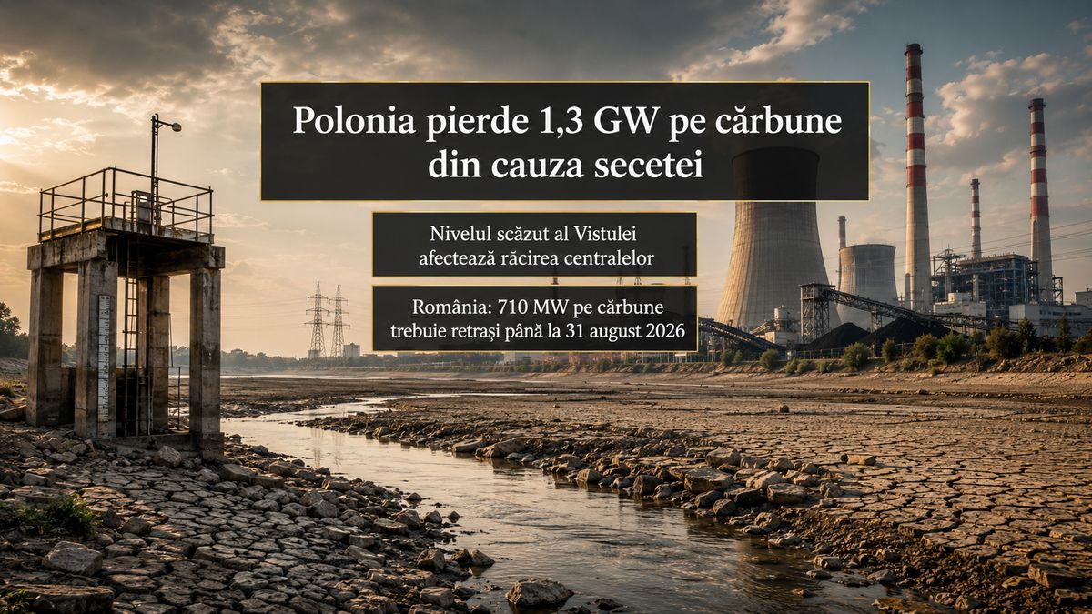 Polonia pierde 1,3 GW pe cărbune din cauza secetei. Ce înseamnă pentru dezbaterea din România — NRG-IA