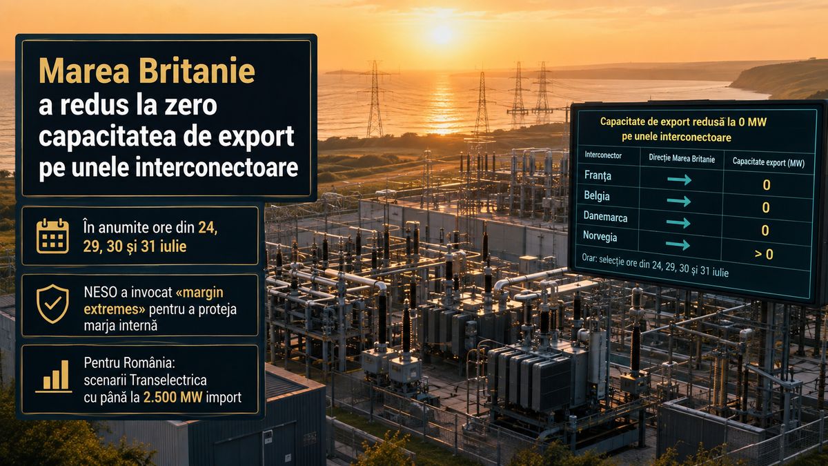 Marea Britanie limitează exporturile de energie: lecția interconectării pentru România și necesarul de 2.500 MW import — NRG-IA