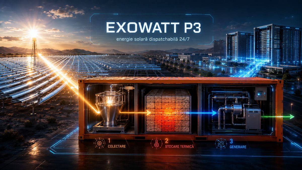 Exowatt P3: energie solară disponibilă instant cu stocare termică și motor Stirling pentru centrele de date AI — NRG-IA