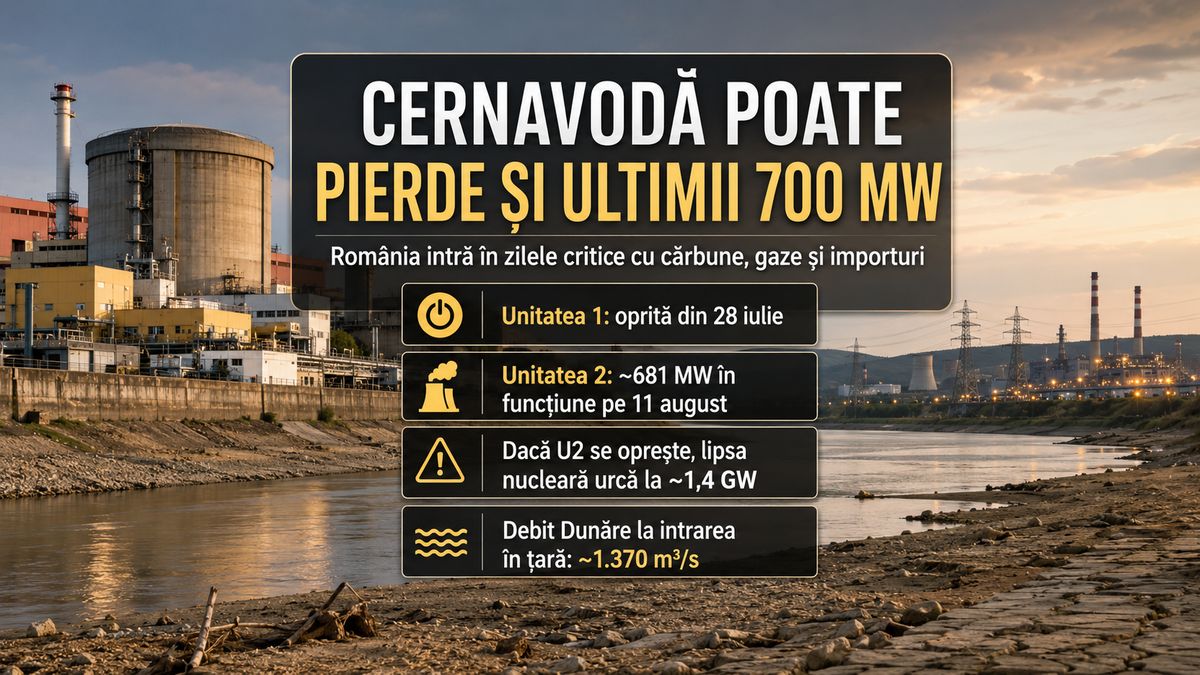 Cernavodă: Unitatea 2 ar putea fi oprită pe 13 august. Cum compensează România cei 700 MW — NRG-IA