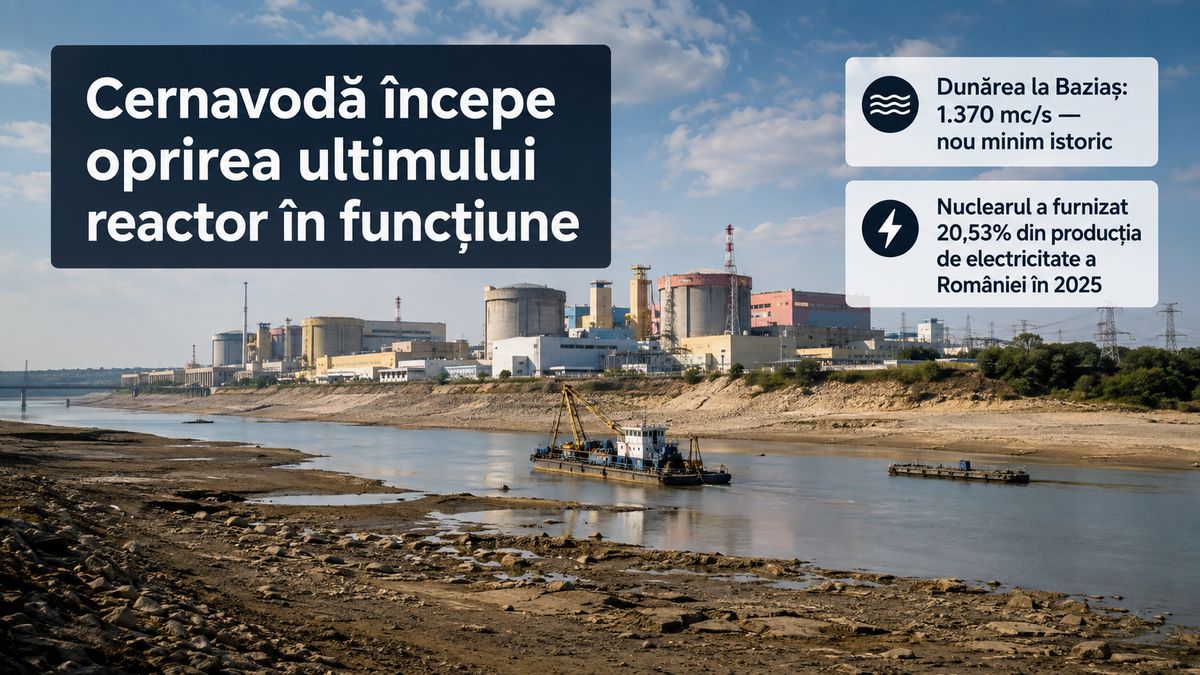 Cernavodă începe oprirea Unității 2 din cauza nivelului record de scăzut al Dunării — NRG-IA