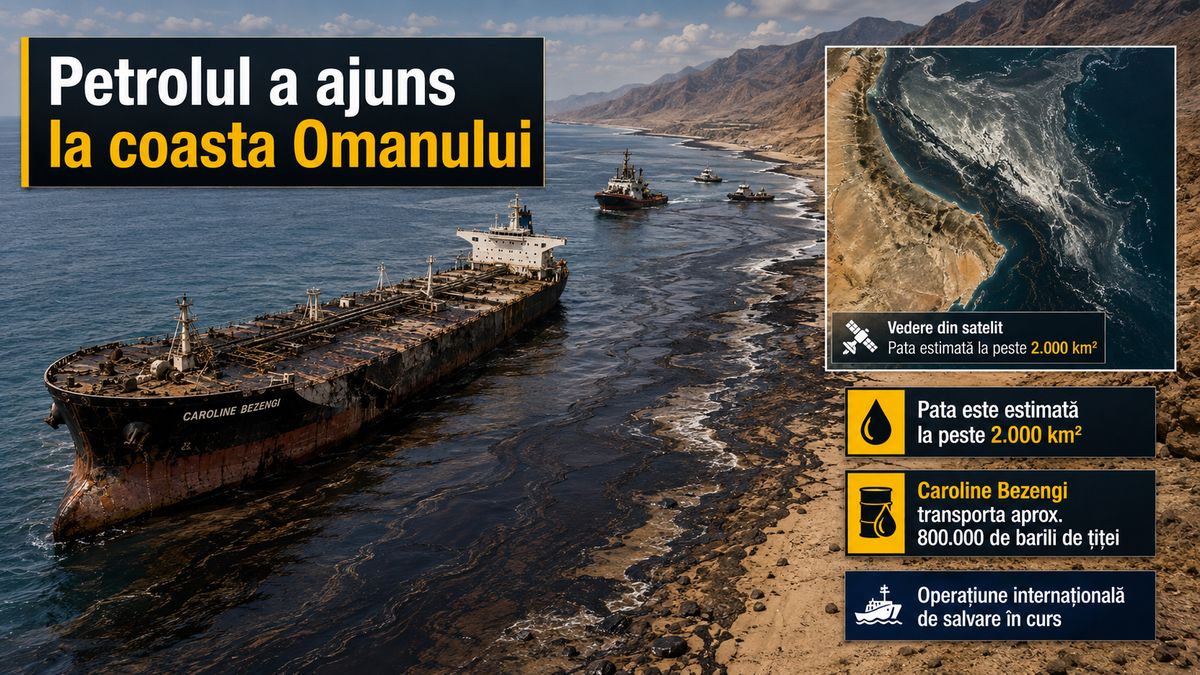 Pata de petrol de la Caroline Bezengi ajunge pe coasta Omanului și este estimată la peste 2.000 km² — NRG-IA