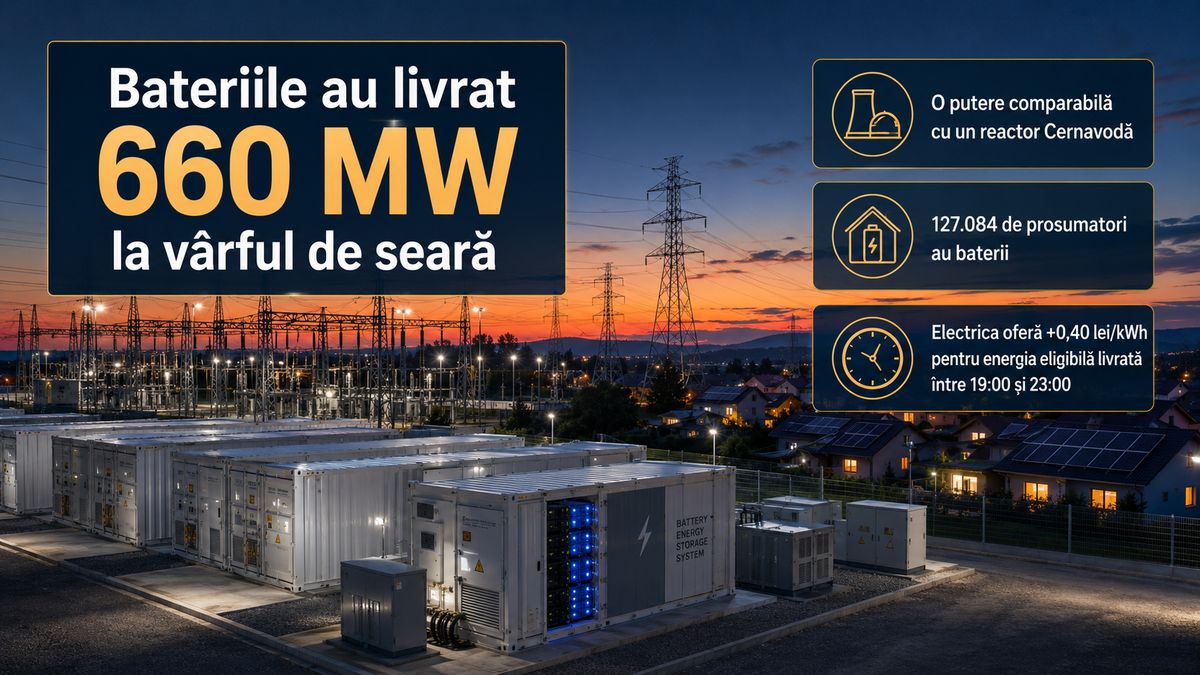 Bateriile din România au livrat 660 MW seara, putere comparabilă cu Reactorul 2 Cernavodă — NRG-IA