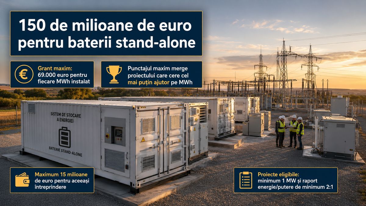 150 milioane euro pentru baterii stand-alone: condiții, punctaj, finanțare și documentele apelului BESS 2026 — NRG-IA