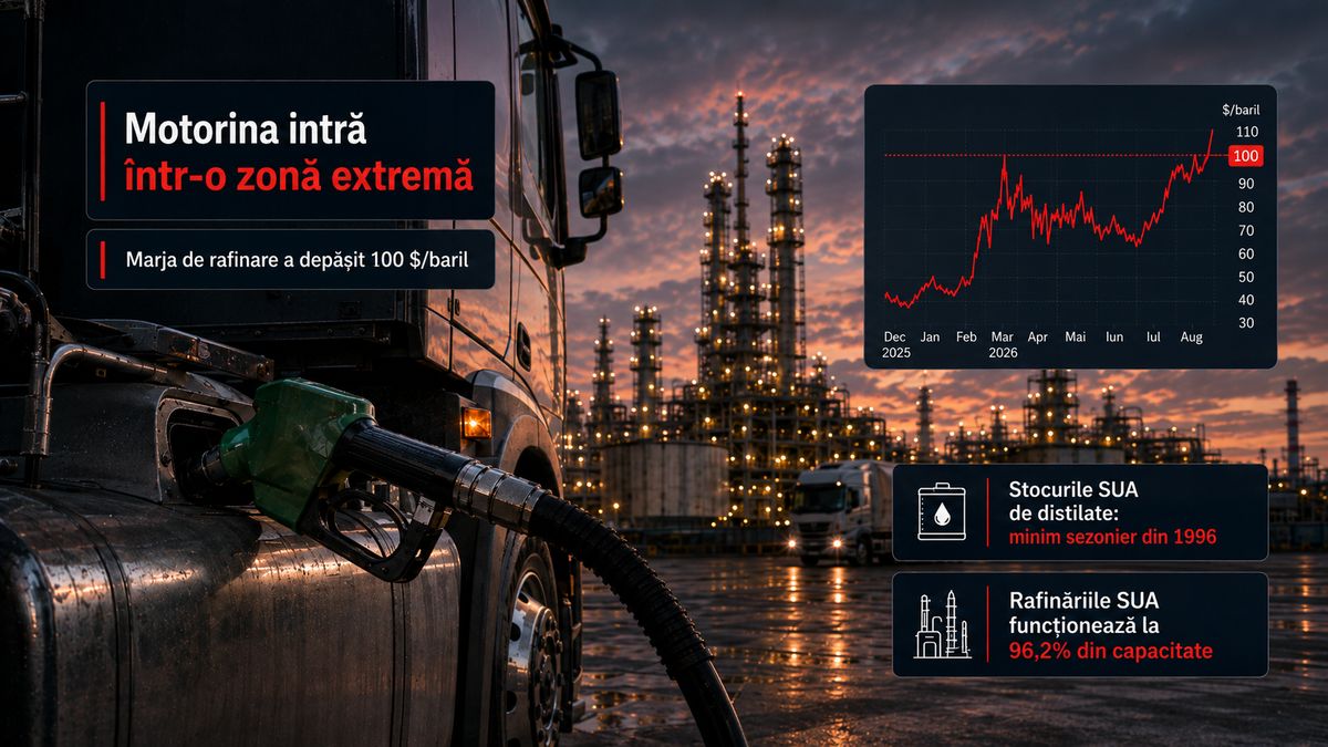 Diesel crack spread depășește 100 $/baril: motorina devine punctul critic al pieței petroliere — NRG-IA
