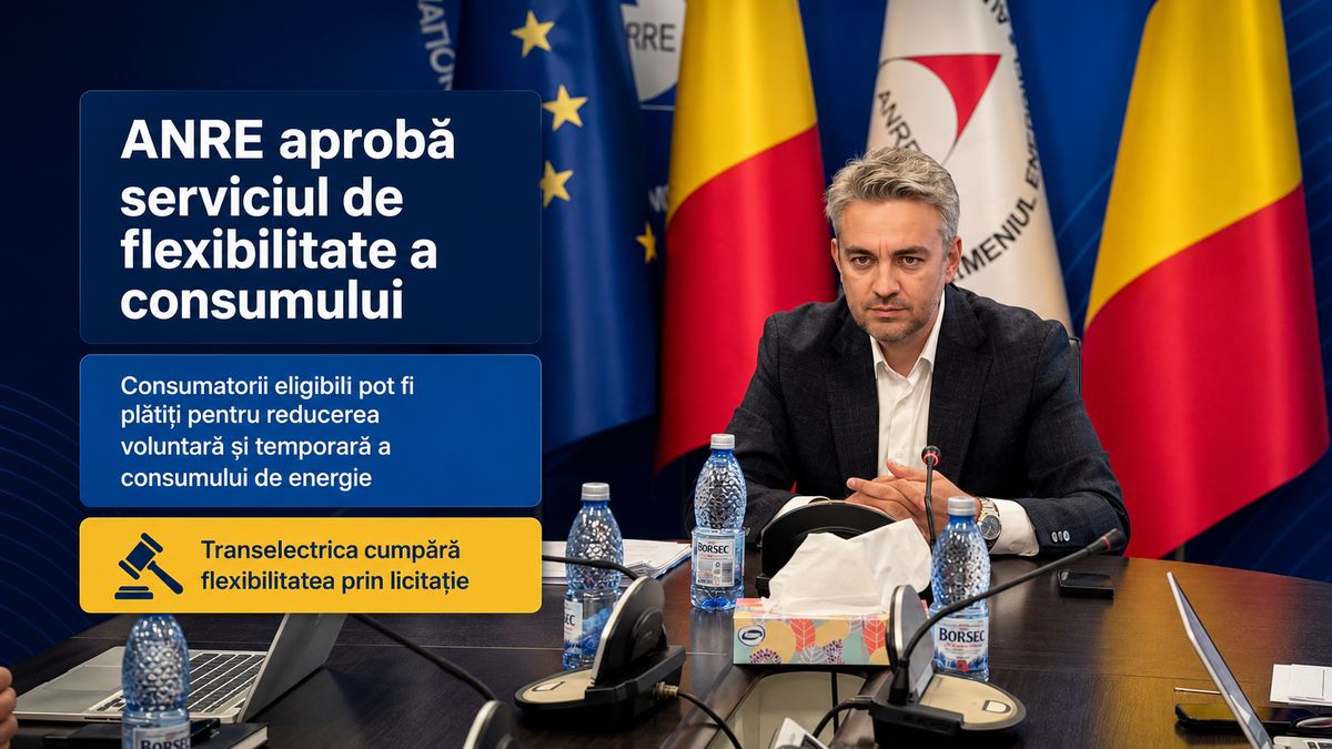 ANRE aprobă serviciul de flexibilitate: consumatorii pot fi plătiți pentru reducerea voluntară a consumului — NRG-IA