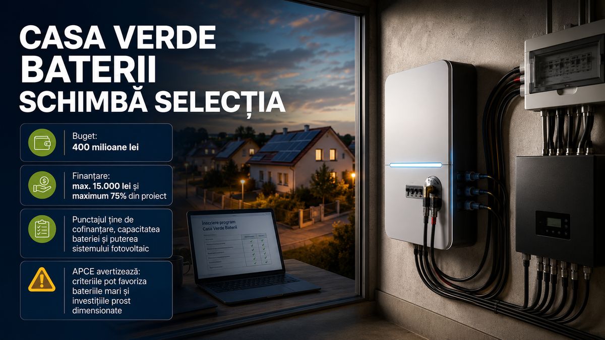 Casa Verde Baterii 2026: punctaj, finanțare de 15.000 lei și criticile prosumatorilor — NRG-IA