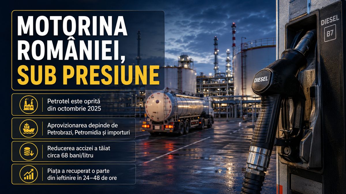 Motorina în România: risc de scumpiri, Petrotel oprită și importuri mai mari în 2026 — NRG-IA
