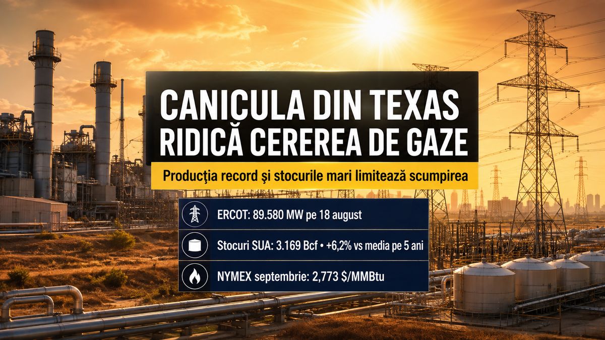 Prețul gazelor din SUA crește pe fondul caniculei din Texas, dar producția record limitează avansul — NRG-IA
