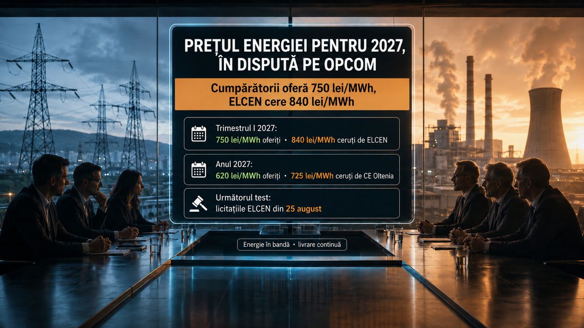 Preț energie 2027: Electrica și PPC oferă 750 lei/MWh, ELCEN cere 840 lei/MWh — NRG-IA