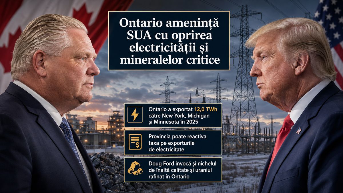 Ontario amenință SUA cu oprirea electricității și mineralelor critice — NRG-IA