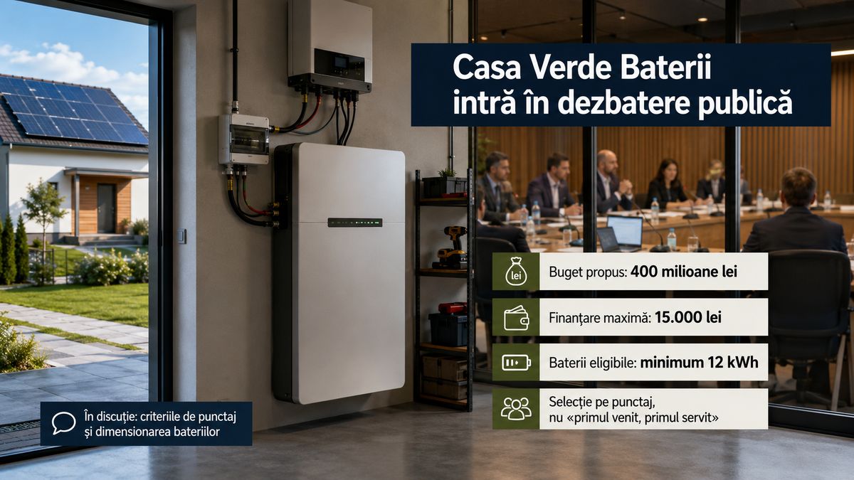 Casa Verde Baterii 2026: ce reguli sunt în dezbatere și ce se poate schimba înainte de lansare — NRG-IA