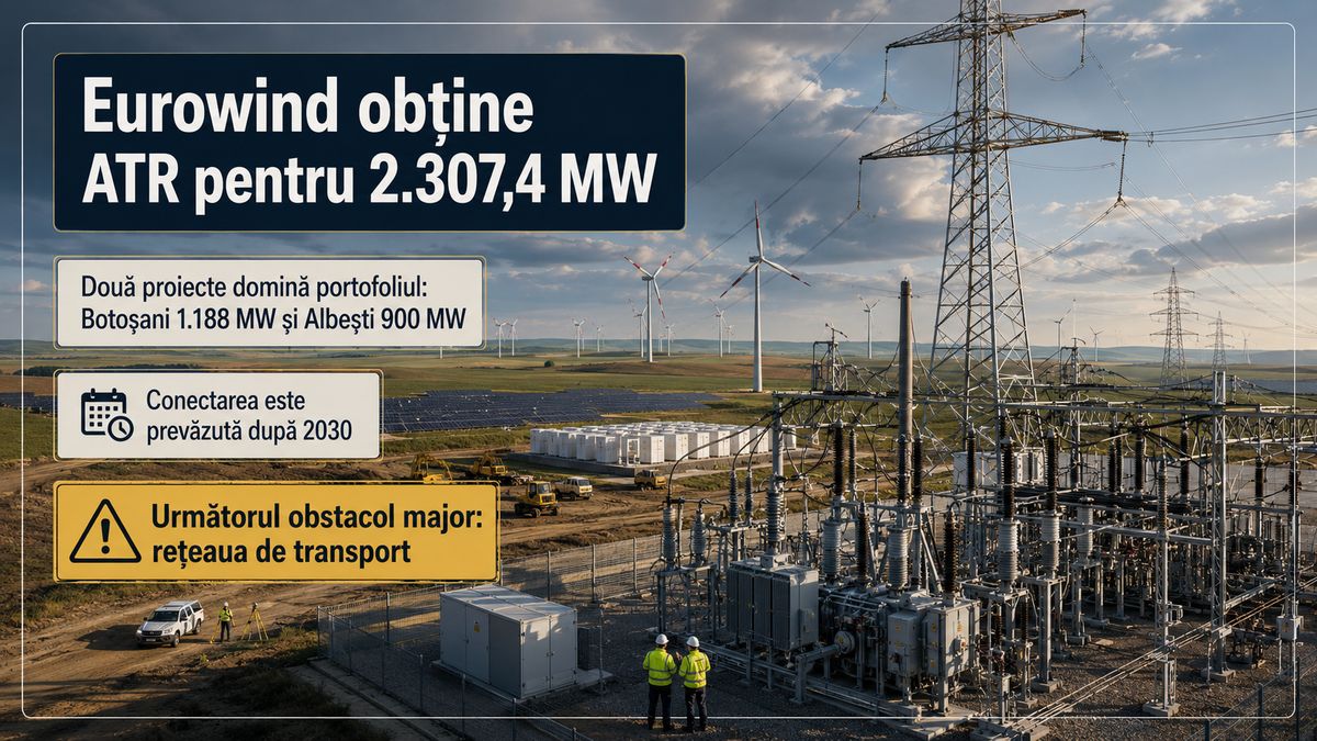 Eurowind obține ATR pentru 2.307 MW în România: Botoșani, Albești și provocarea rețelei după 2030 — NRG-IA