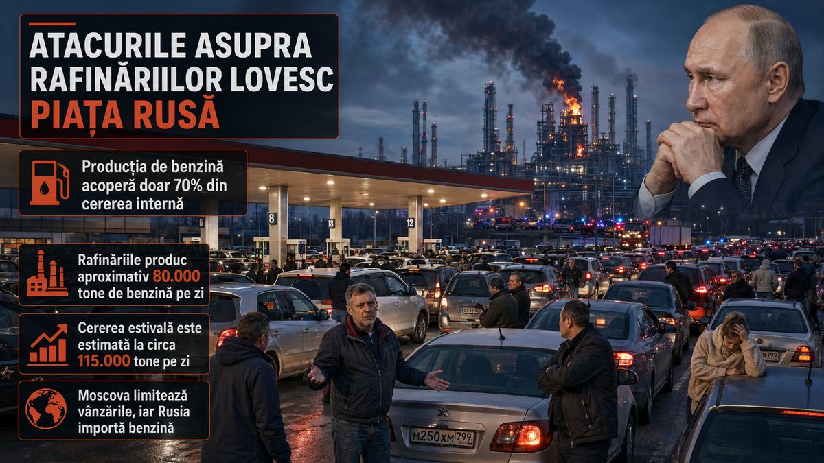 Atacurile asupra rafinăriilor reduc producția de benzină a Rusiei la 70% din cerere — NRG-IA