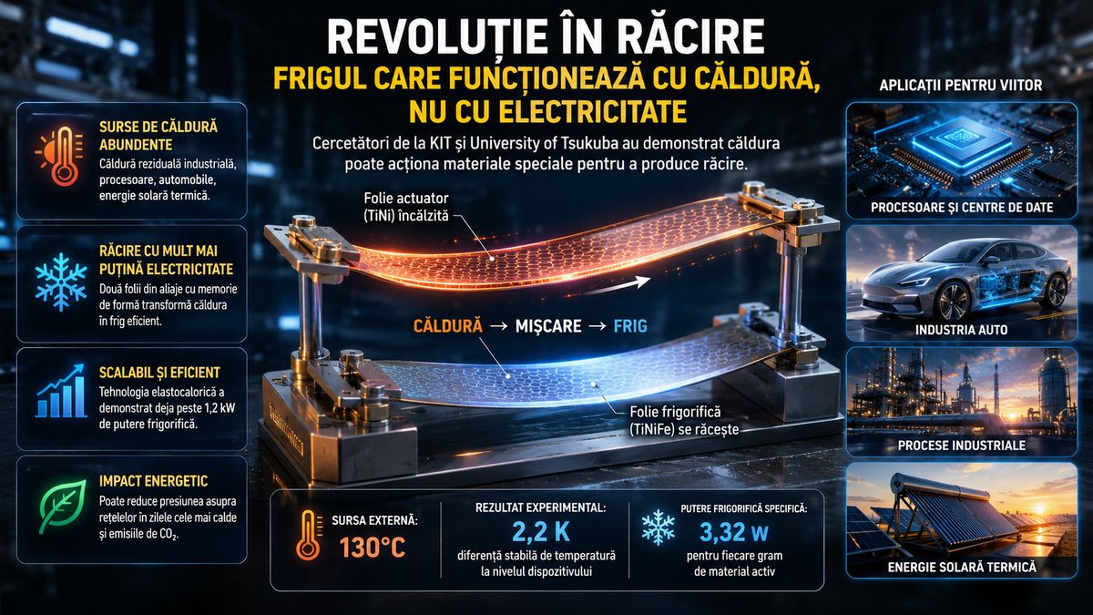 Căldura poate produce frig: răcire elastocalorică cu aliaje cu memorie de formă și mai puțină electricitate — NRG-IA