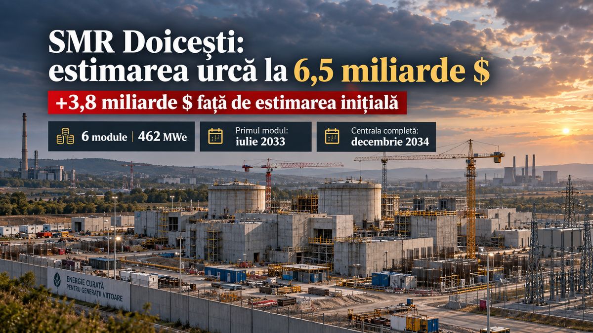 SMR Doicești: estimarea ajunge la 6,5 miliarde $, iar centrala completă se mută spre 2034 — NRG-IA