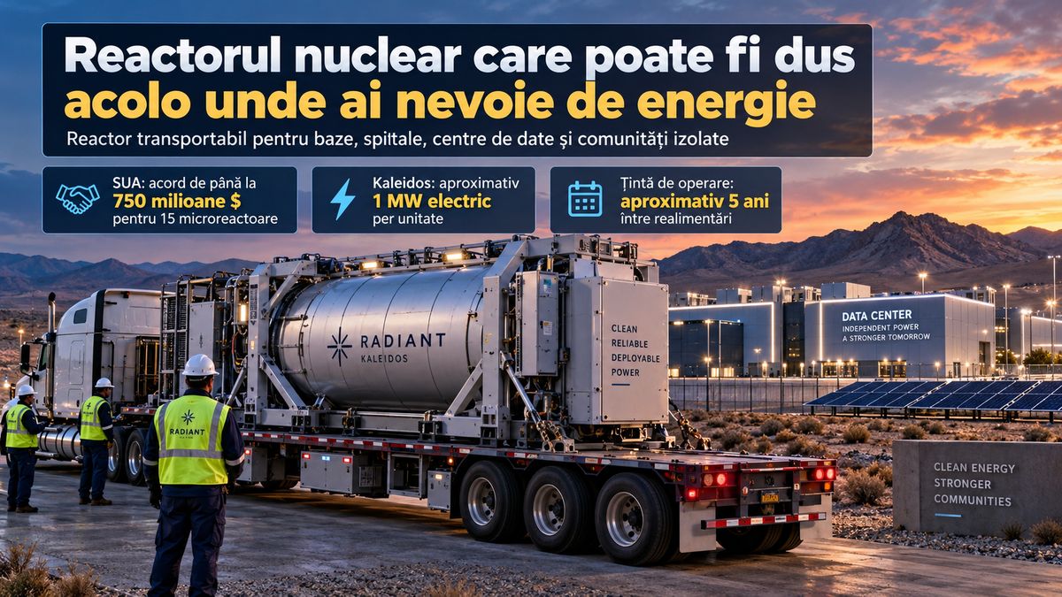 Kaleidos: reactorul nuclear transportabil de 1 MW pentru care SUA alocă până la 750 milioane $ — NRG-IA
