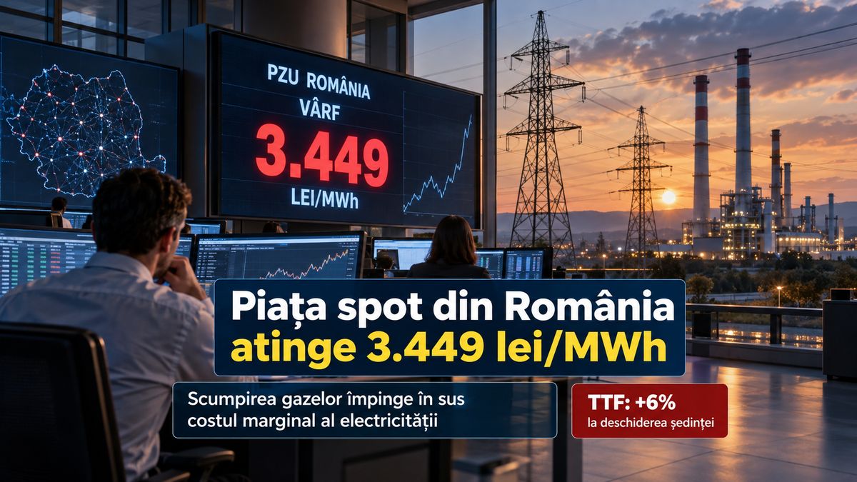 Prețul energiei în România atinge 3449 lei MWh pe piața spot — NRG-IA