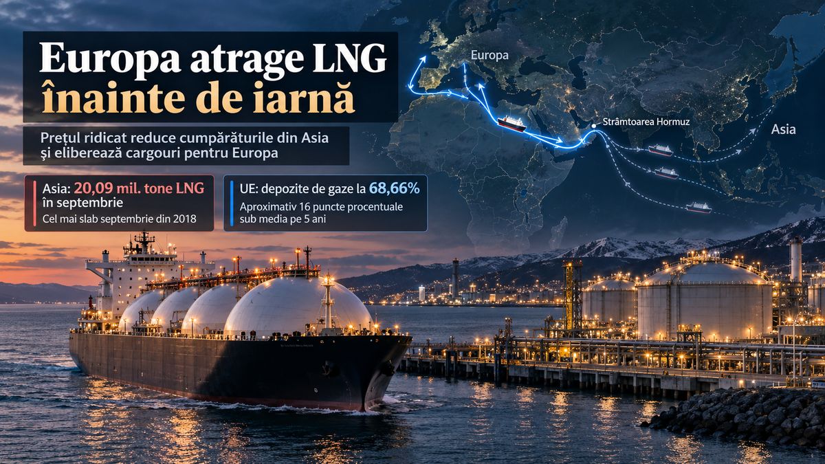 Europa atrage LNG înainte de iarnă: importurile Asiei cad la minimul lunii septembrie din 2018 — NRG-IA