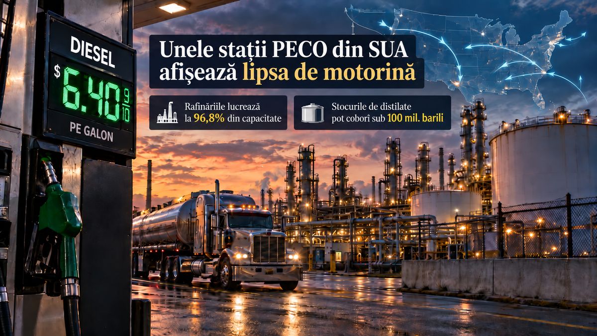 Motorina SUA atinge recordul de 6,40 dolari pe galon: stocuri reduse și rafinării aproape de limită — NRG-IA