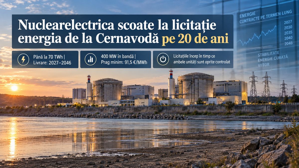 Nuclearelectrica licitează până la 70 TWh de la Cernavodă pe 20 de ani, la un prag minim de 91,5 euro/MWh — NRG-IA