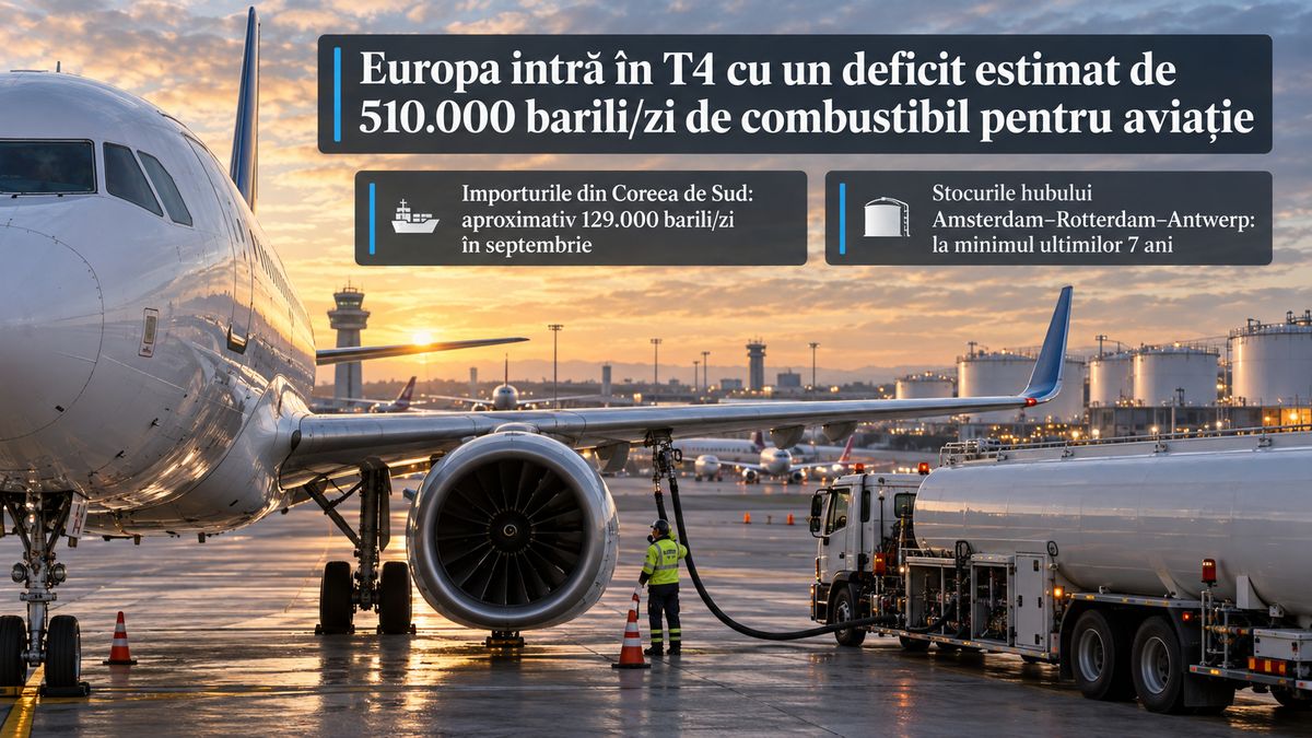 Europa, deficit estimat de 510.000 barili/zi de combustibil pentru aviație în T4 2026 — NRG-IA