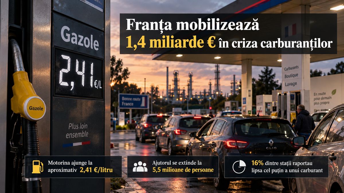 Criza carburanților în Franța: 1,4 miliarde € ajutoare, motorină la 2,41 €/l și probleme de aprovizionare — NRG-IA
