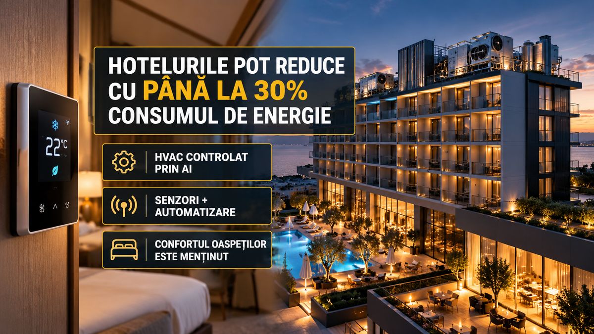 Consumul de energie în hoteluri scade cu AI și fotovoltaice — NRG-IA