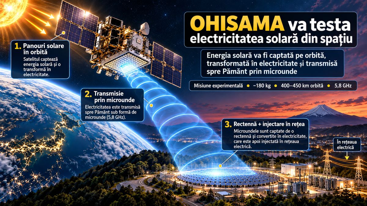 Japonia pregătește OHISAMA: energie solară din spațiu transmisă pe Pământ prin microunde în testul din 2026 — NRG-IA