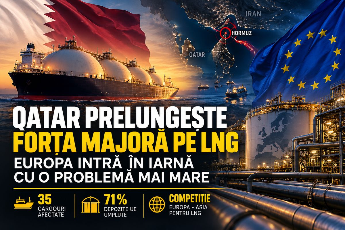 Qatar prelungește forța majoră pe LNG până în decembrie. Europa intră în iarnă cu stocurile la 71% — NRG-IA