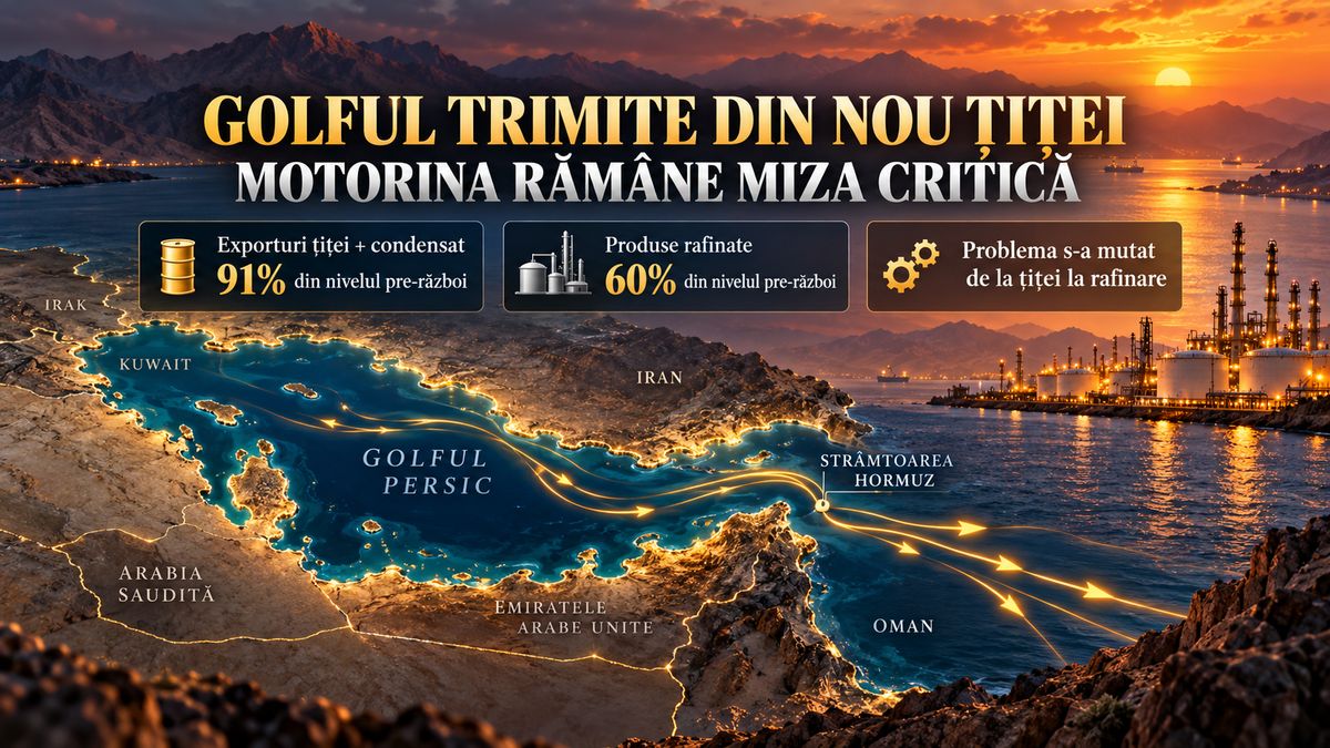 Exporturile de țiței din Golf revin la 91% din nivelul pre-război, produsele rafinate rămân la 60% — NRG-IA