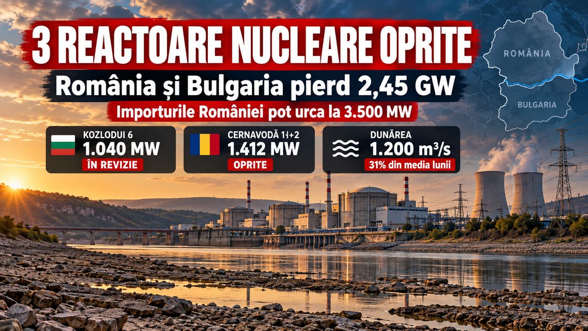 Kozlodui și Cernavodă: 3 reactoare oprite, importuri de 3.500 MW — NRG-IA
