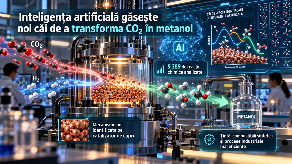 Inteligența artificială identifică 9.389 de reacții în transformarea CO₂ în metanol și descoperă noi mecanisme chimice — NRG-IA