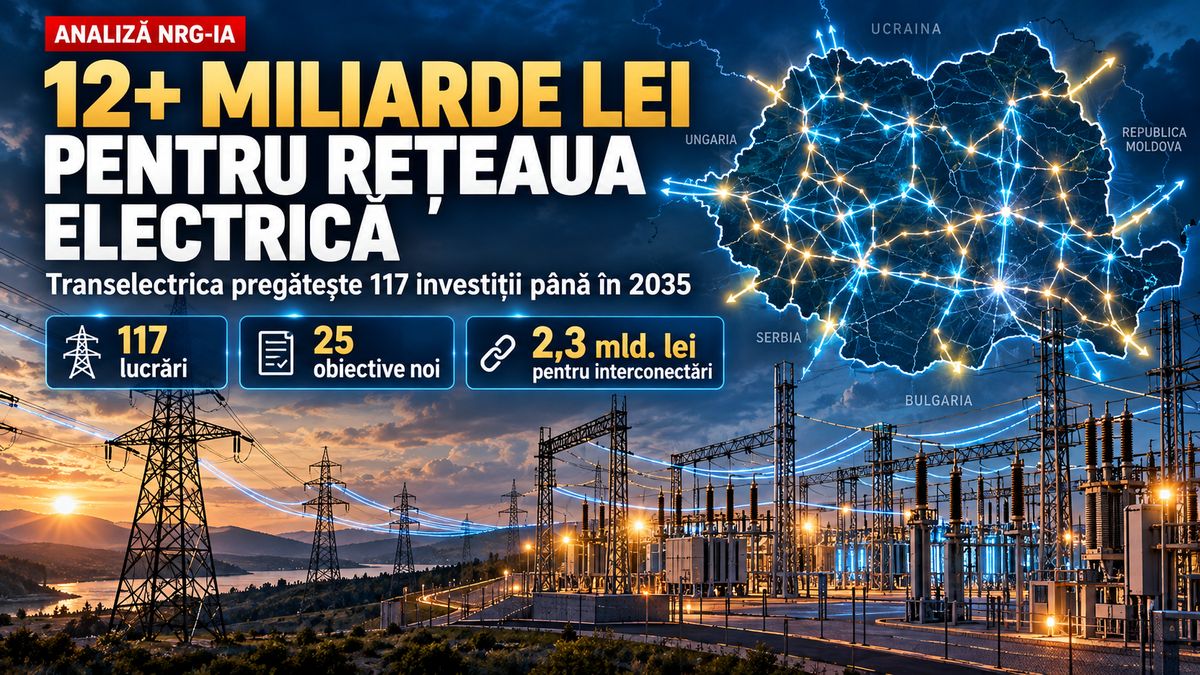 Transelectrica: investiții de peste 12 miliarde lei în rețeaua electrică până în 2035 — NRG-IA