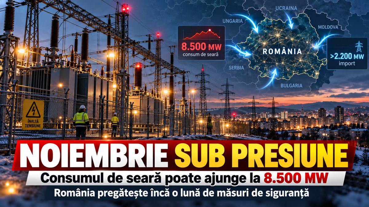 România: consum de 8.500 MW în noiembrie, cu Cernavodă oprită — NRG-IA