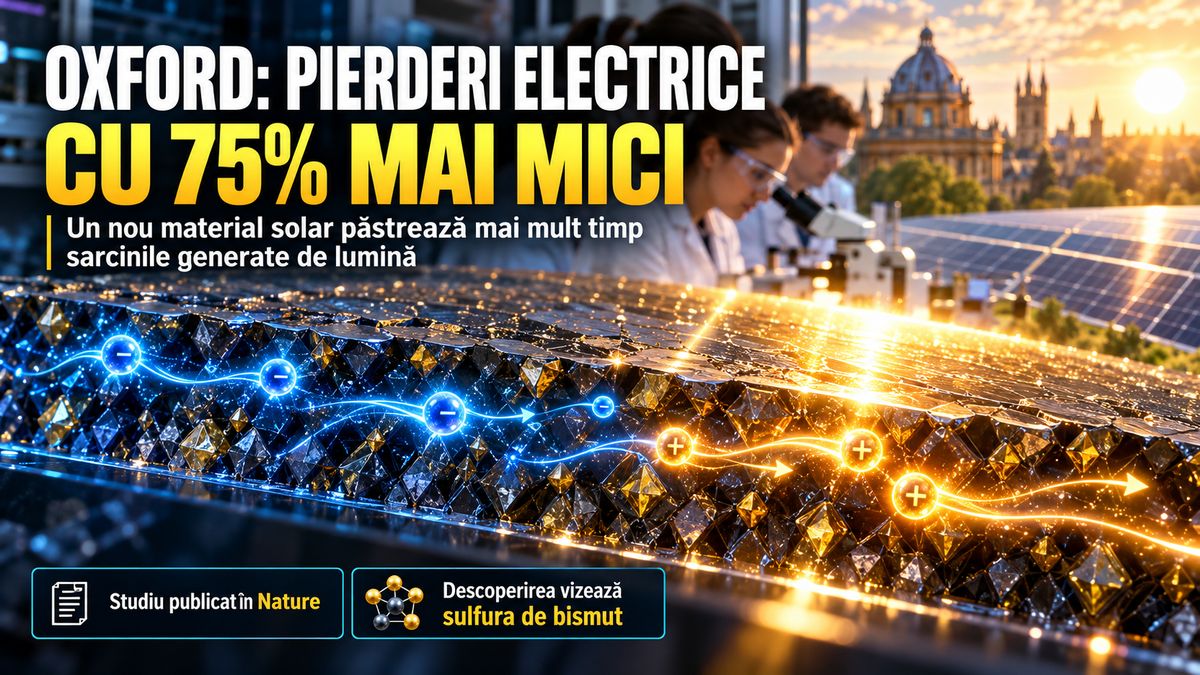 Oxford descoperă un material solar care reduce cu 75% rata pierderii sarcinilor electrice — NRG-IA