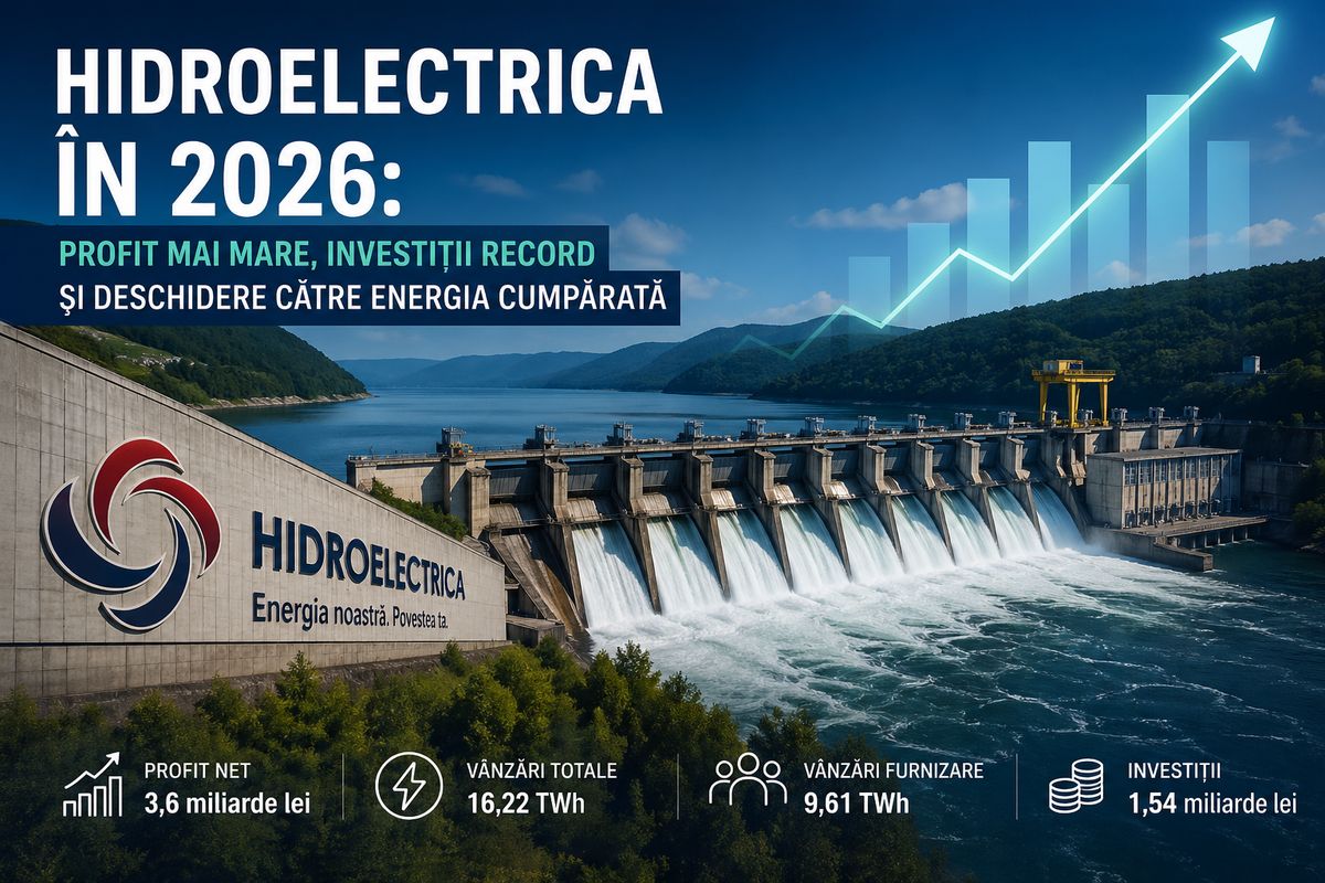 Hidroelectrica buget 2026: profit de 3,6 miliarde lei, vânzări mai mari și achiziții crescute de energie — NRG-IA