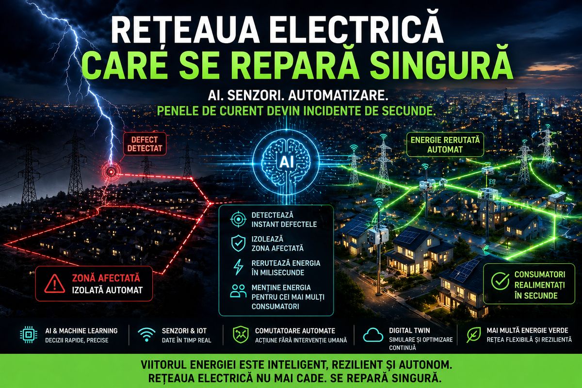 Rețele electrice self-healing cu AI: tehnologia care poate reduce penele de curent și accelera tranziția energetică — NRG-IA