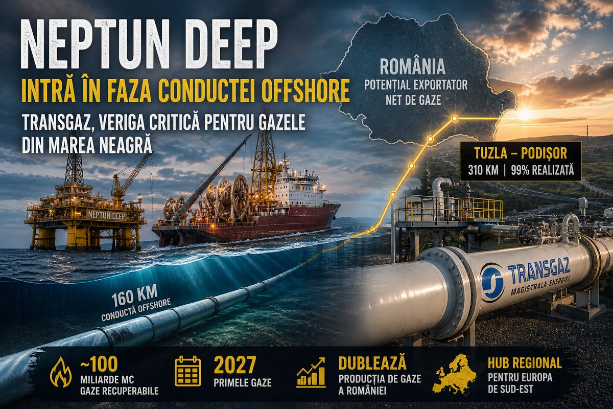 Neptun Deep avansează: conducta offshore începe, Transgaz devine esențial pentru gazele din Marea Neagră — NRG-IA