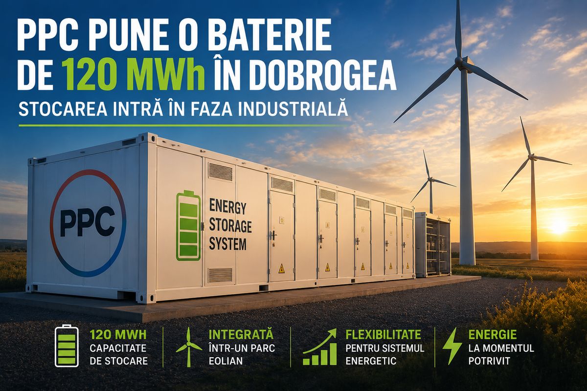 PPC instalează o baterie de 120 MWh în Dobrogea și accelerează stocarea energiei în România — NRG-IA
