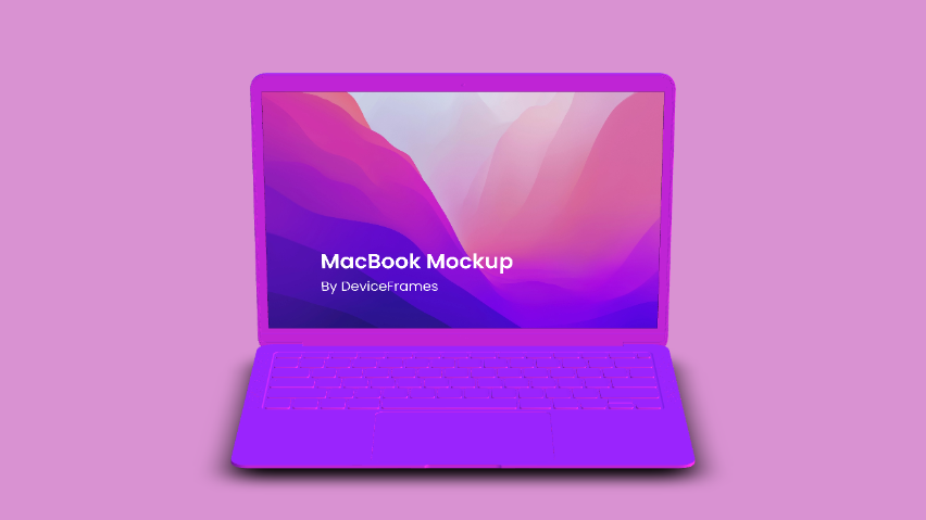 User-facing Clay MacBook Air M1 (13-Inch) in Purple Color Mockup