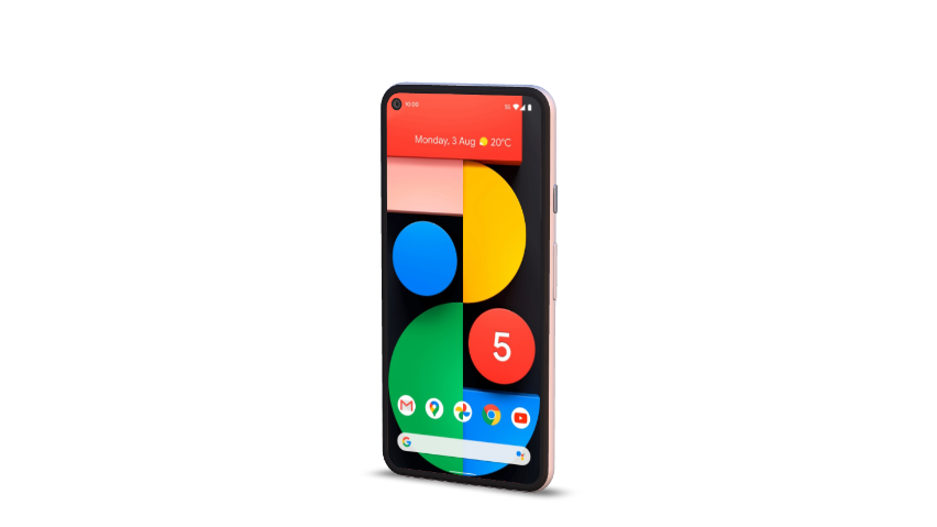 Simple, front-facing Google Pixel 5 Mockup